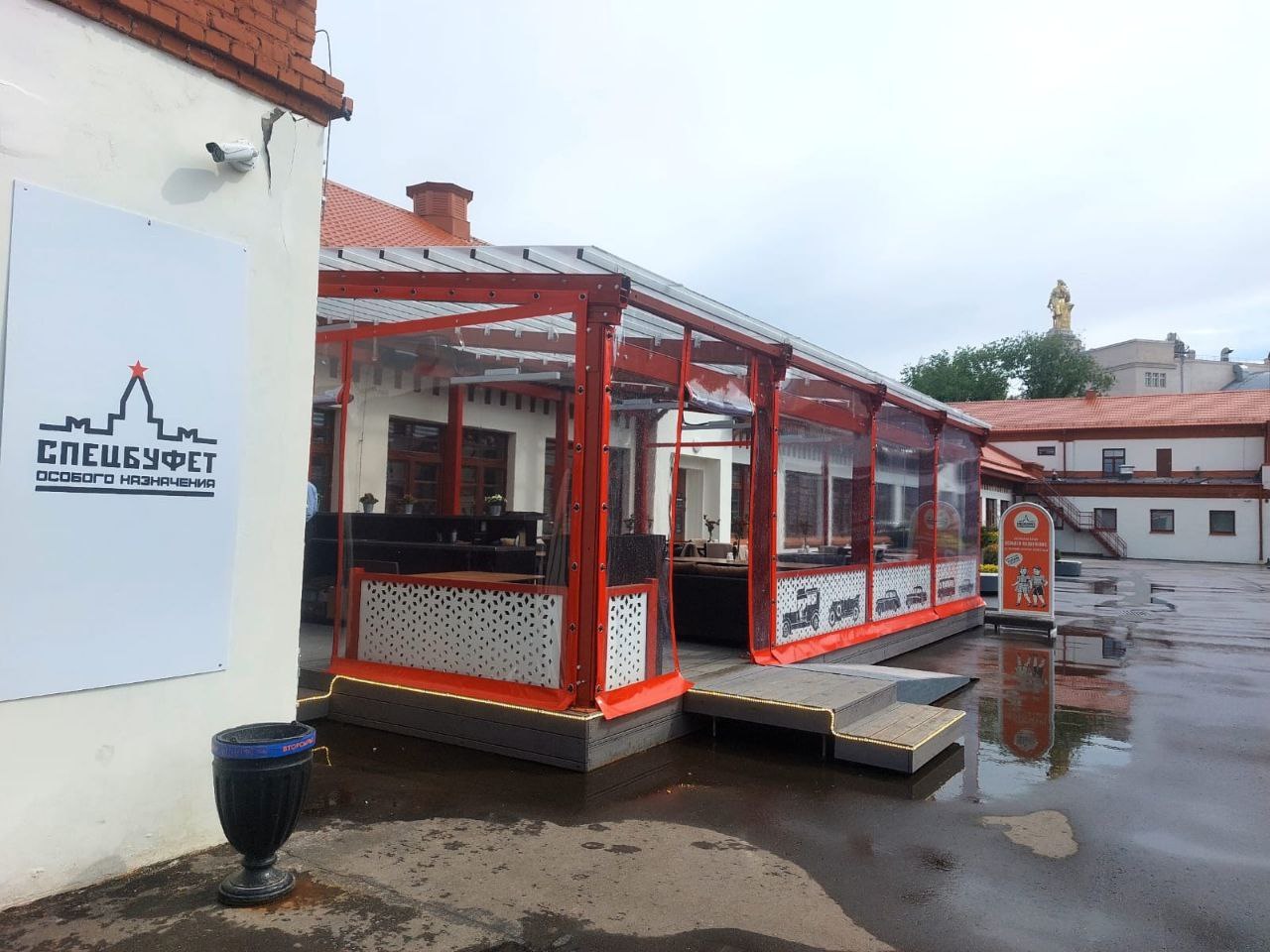 ПВХ шторы для летней террасы кафе в Рамешках